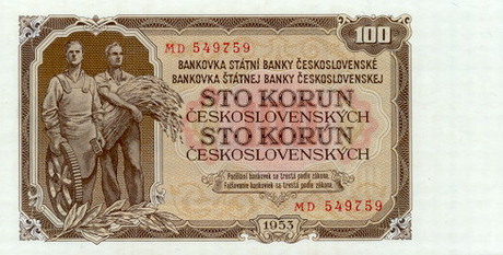 100 korun   1953   front